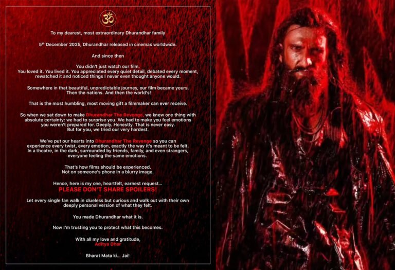 Dhurandhar The Revenge: Aditya Dhar Urges Fans Not to Share Spoilers