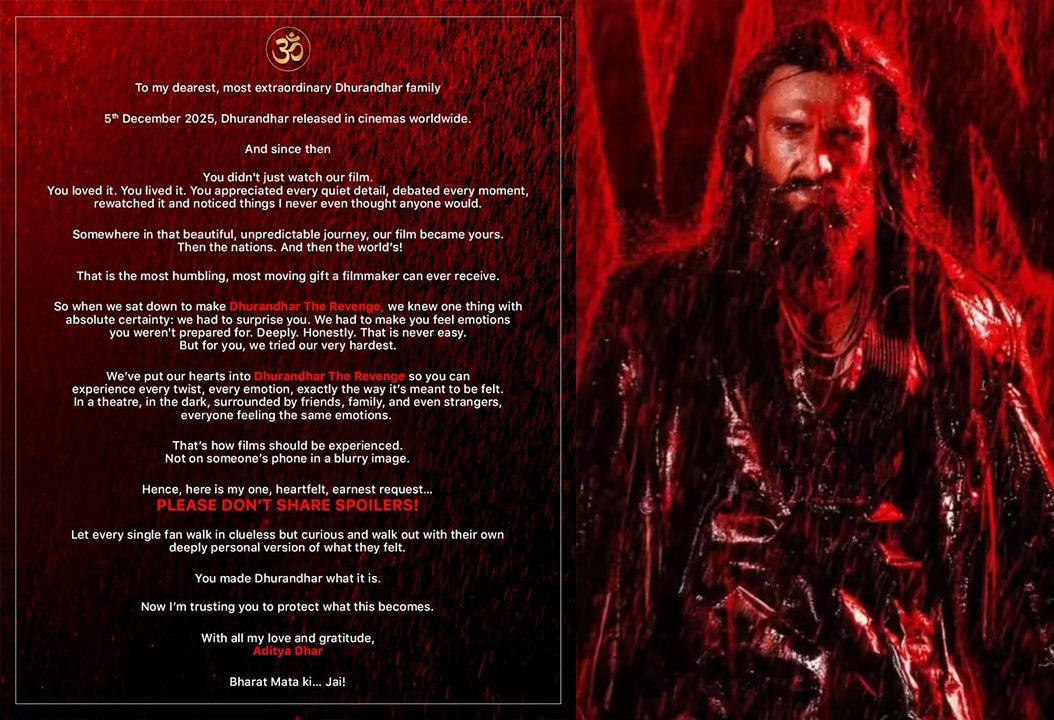 Dhurandhar The Revenge: Aditya Dhar Urges Fans Not to Share Spoilers