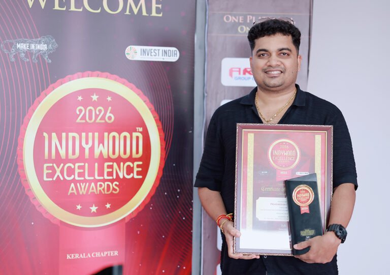 Indywood Excellence Award 2026 Honours PRO Pratheesh Shekhar for Excellence in Entertainment Media Strategy