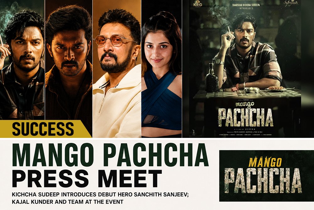 Kichcha Sudeep Graces ‘Mango Pachcha’ Press Meet; Mentors Nephew Sanchith Sanjeev for His Grand Debut