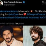 GV Prakash Kumar Praises Dulquer Salmaan’s Aakasamlo Oka Tara: “The Film Has Come Out Great”