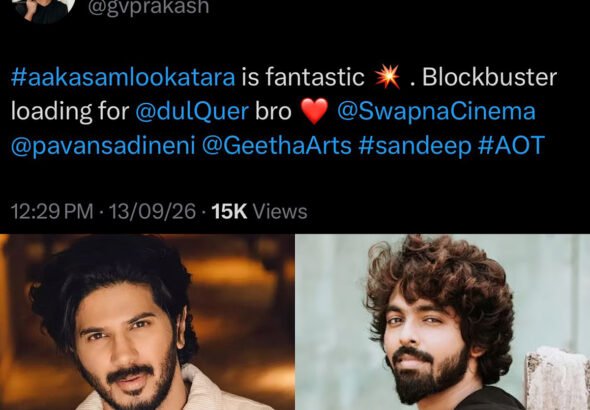 GV Prakash Kumar Praises Dulquer Salmaan’s Aakasamlo Oka Tara: “The Film Has Come Out Great”